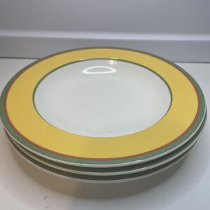 Set Of 3 Villeroy & Boch TIPO VIVA Soup Pasta Salad Bowls Yellow Rim 9”